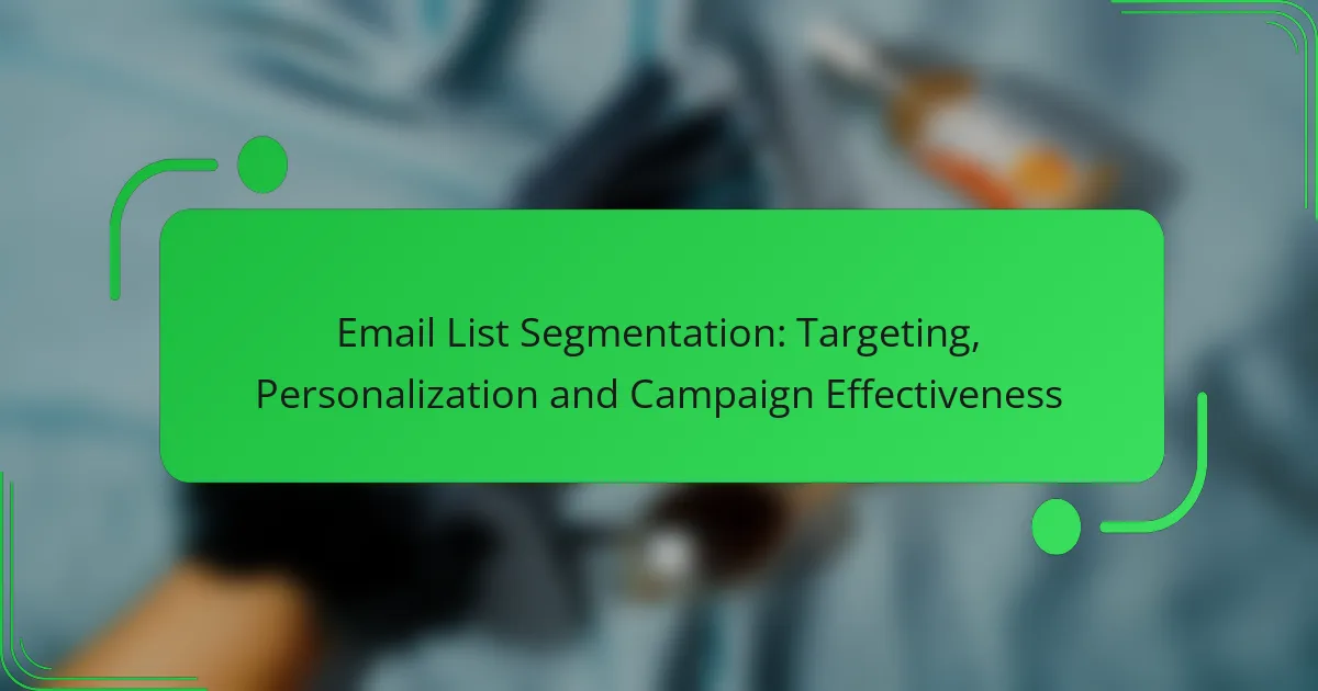 Email List Segmentation: Targeting, Personalization and Campaign Effectiveness