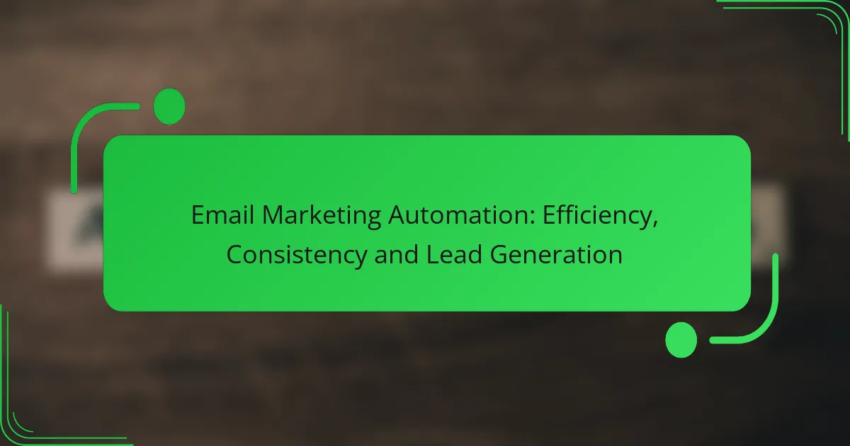 Email Marketing Automation: Efficiency, Consistency and Lead Generation