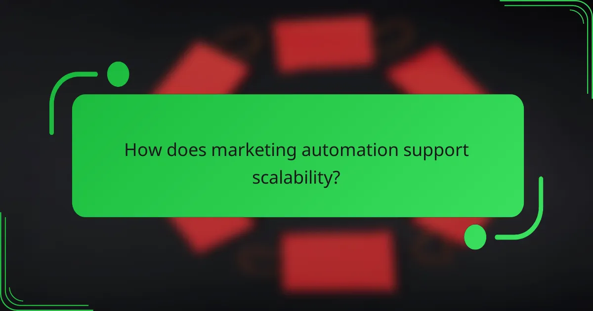 How does marketing automation support scalability?