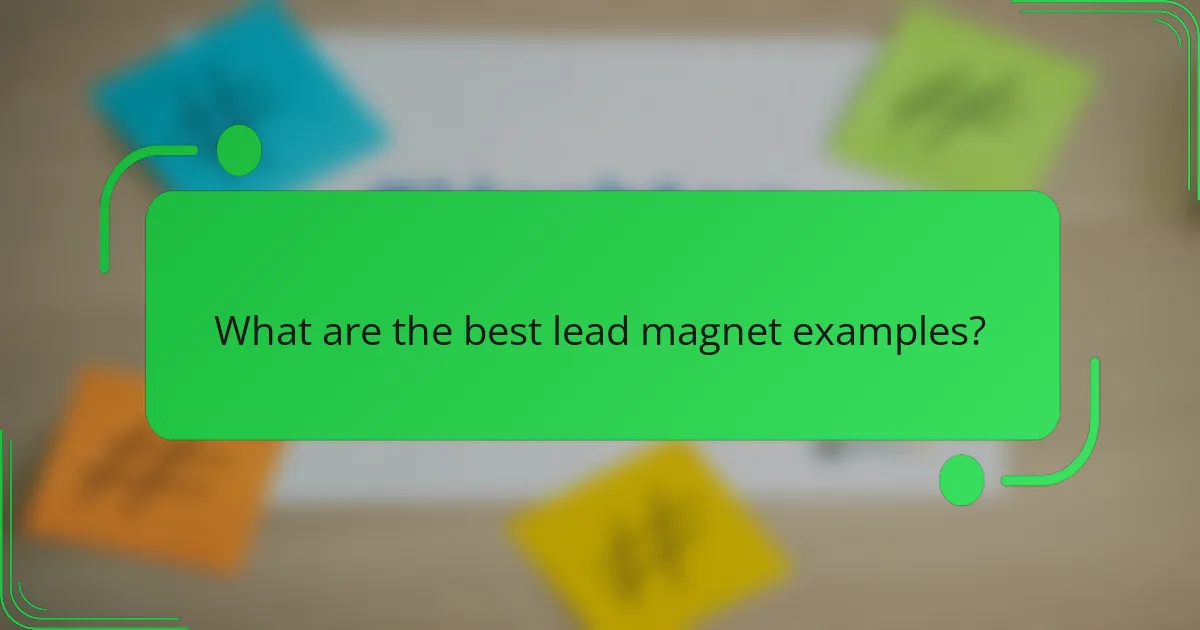 What are the best lead magnet examples?